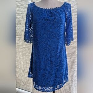 Ours Elegant Blue Lace Dress